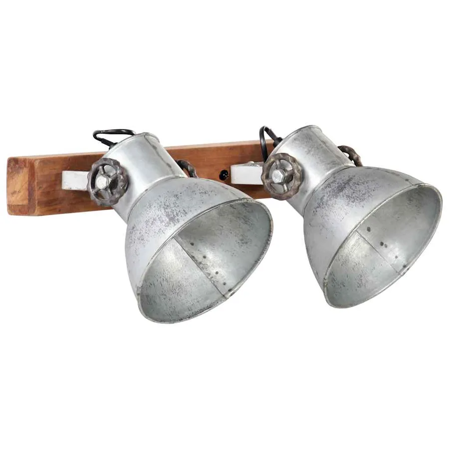Lampe murale industrielle Argenté 45x25 cm E27 - 2