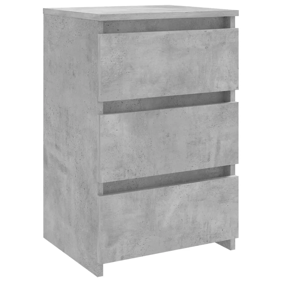 Table de chevet gris béton 40x35x62,5 cm bois d'ingénierie - 2