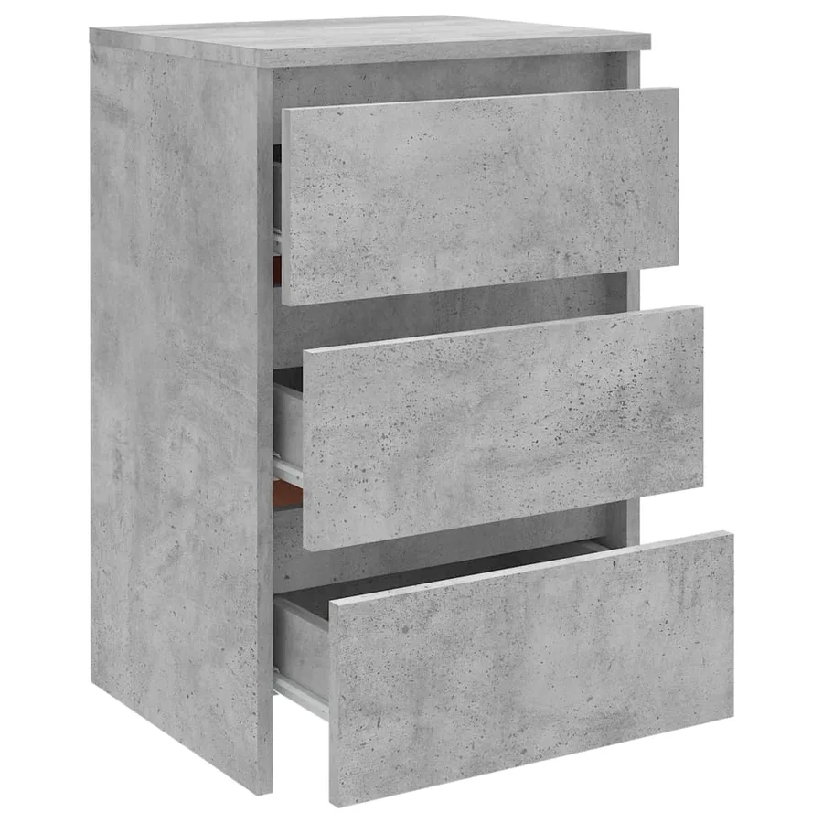 Table de chevet gris béton 40x35x62,5 cm bois d'ingénierie - 4