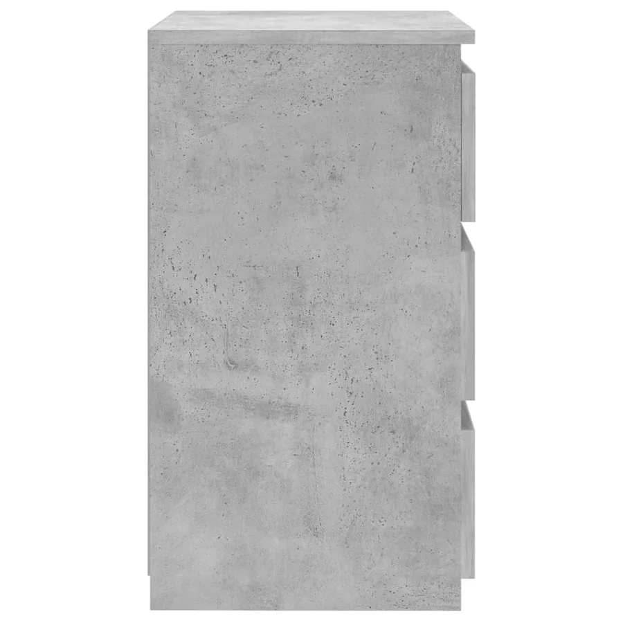 Table de chevet gris béton 40x35x62,5 cm bois d'ingénierie - 5