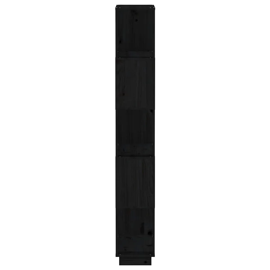 Bibliothèque/Séparateur de pièce Noir 80x25x163,5 cm Pin massif - 6