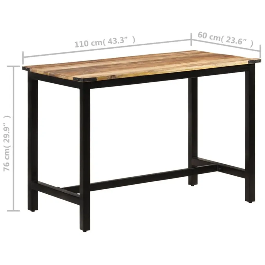 Table à dîner 110x60x76 cm Bois de manguier massif - 8