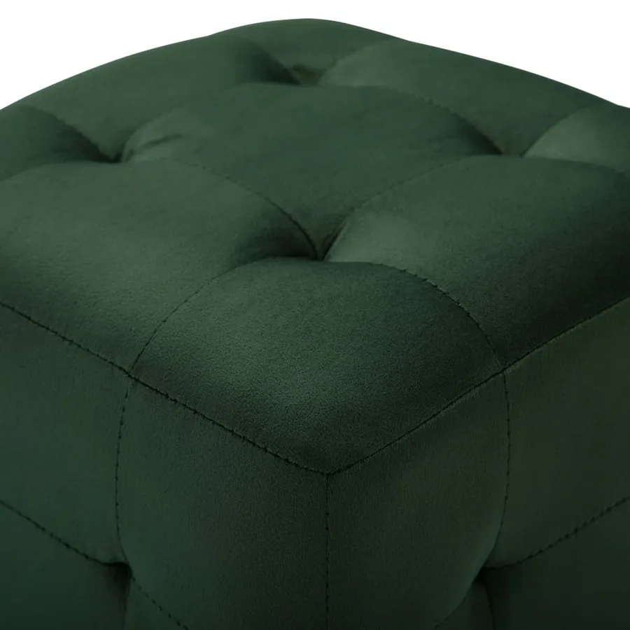2 pcs Poufs Vert 30 x 30 x 30 cm Tissu velours - 4