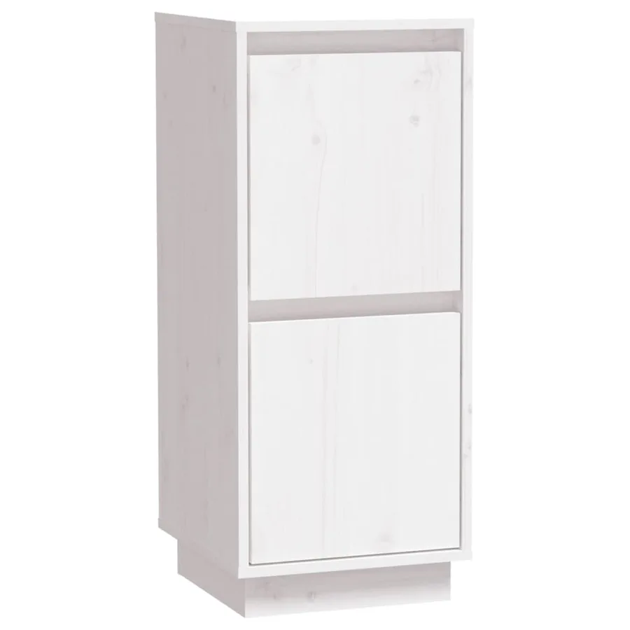 Buffet Blanc 31,5x34x75 cm Bois massif de pin - 2