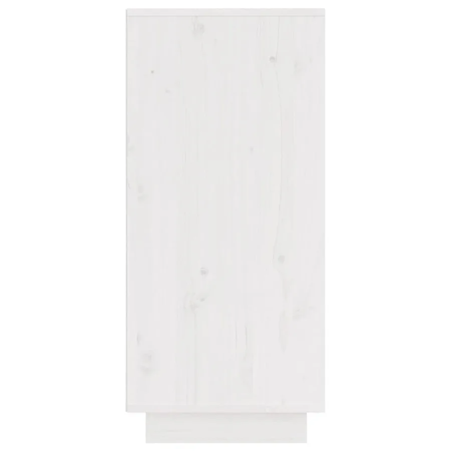 Buffet Blanc 31,5x34x75 cm Bois massif de pin - 6
