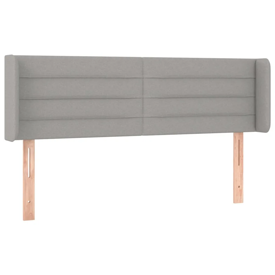 Tête de lit avec oreilles Gris clair 147x16x78/88 cm Tissu - 2