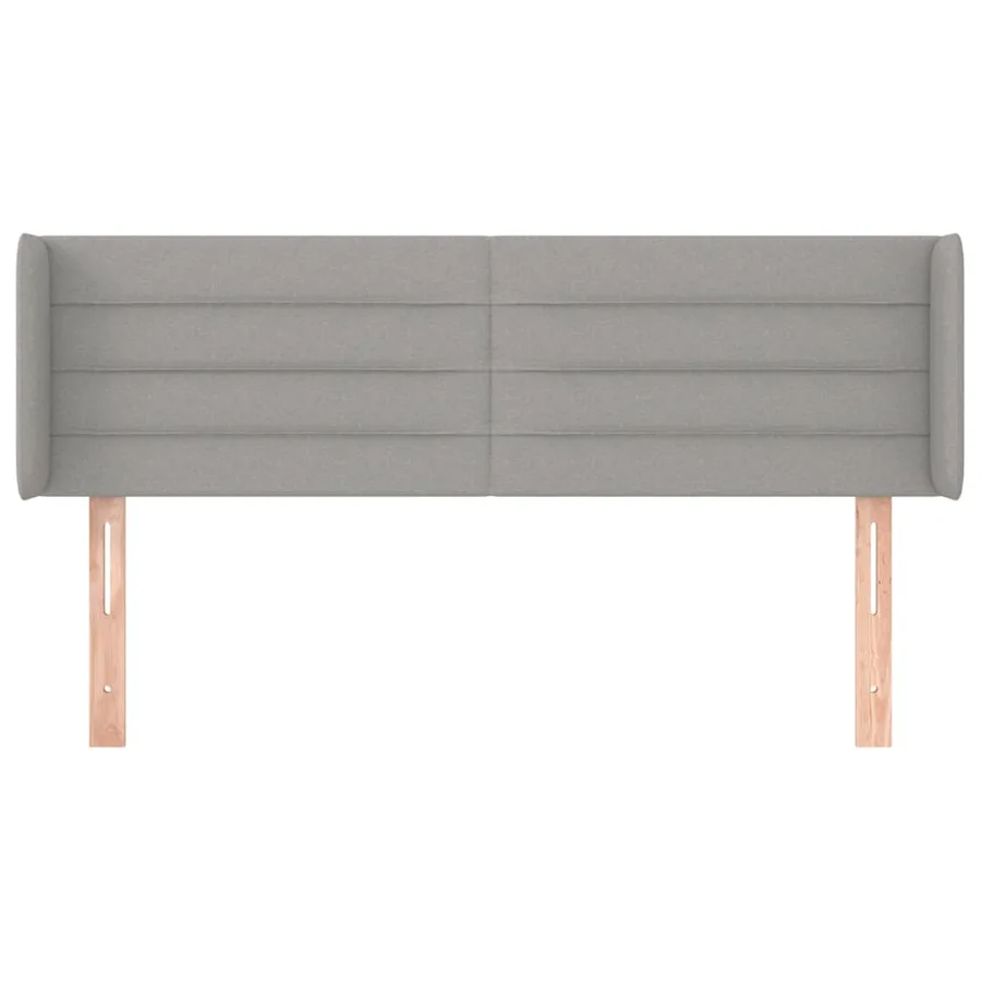Tête de lit avec oreilles Gris clair 147x16x78/88 cm Tissu - 3