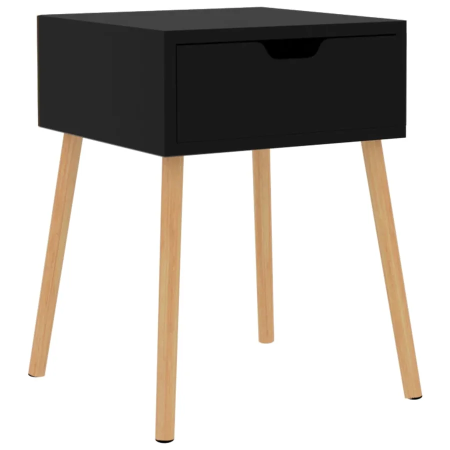 Table de chevet Noir brillant 40x40x56 cm Bois d'ingénierie - 2
