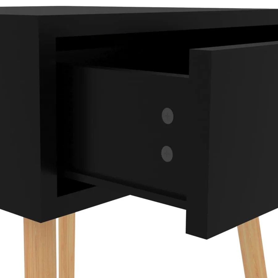 Table de chevet Noir brillant 40x40x56 cm Bois d'ingénierie - 8