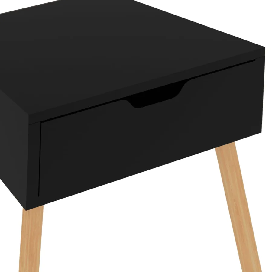 Table de chevet Noir brillant 40x40x56 cm Bois d'ingénierie - 9