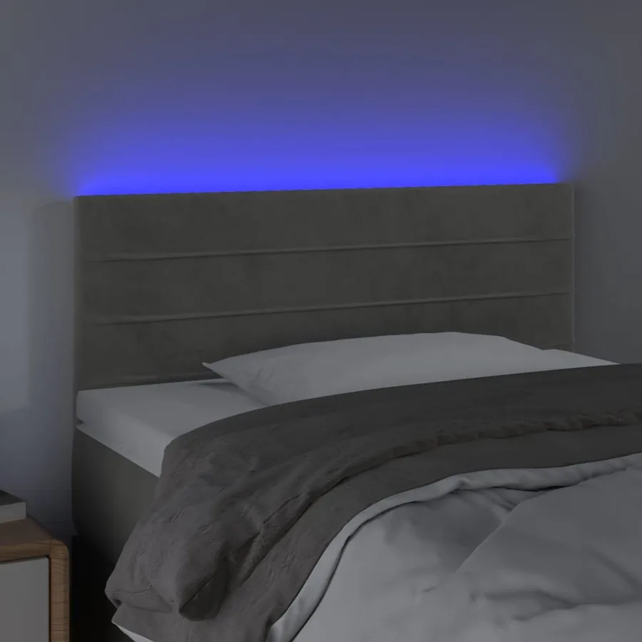 Tête de lit à LED Gris clair 80x5x78/88 cm Velours - 3