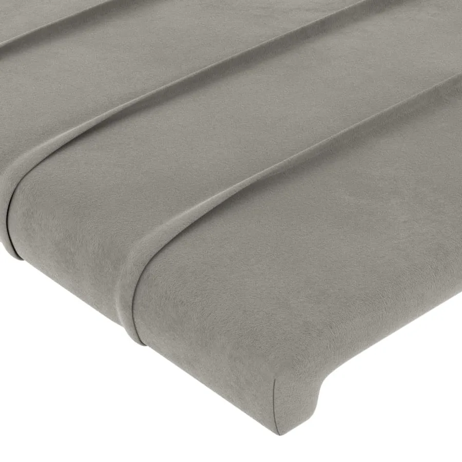 Tête de lit à LED Gris clair 80x5x78/88 cm Velours - 5