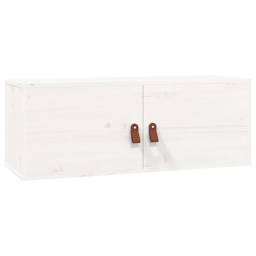 Armoires murales 2 pcs Blanc 80x30x30 cm Bois de pin massif - 4