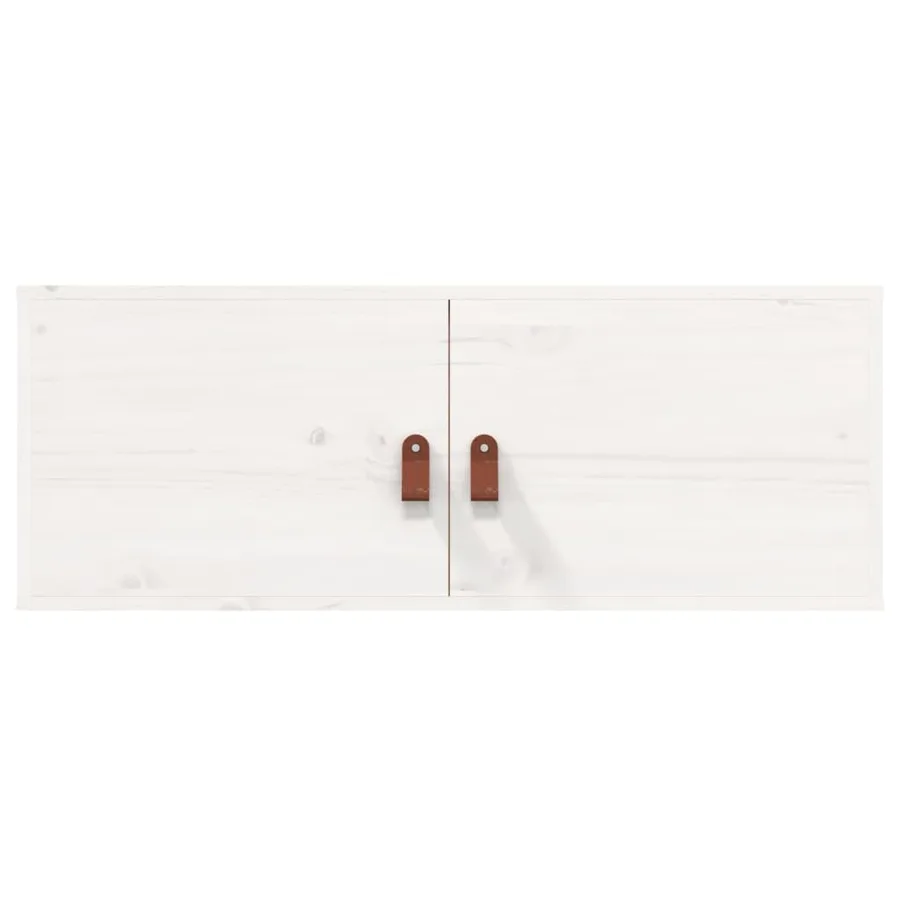 Armoires murales 2 pcs Blanc 80x30x30 cm Bois de pin massif - 5