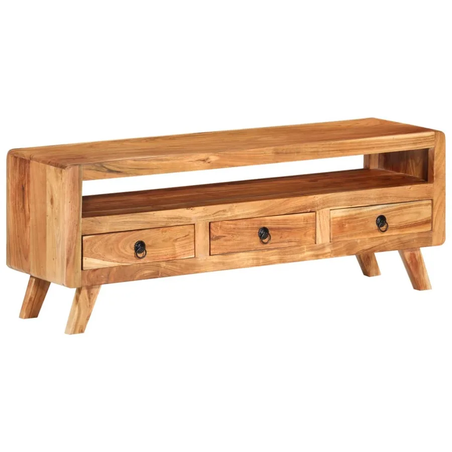 Meuble TV 110x30x40 cm Bois d'acacia massif - 10