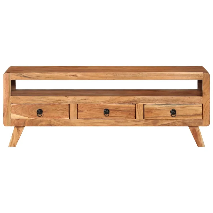 Meuble TV 110x30x40 cm Bois d'acacia massif - 2