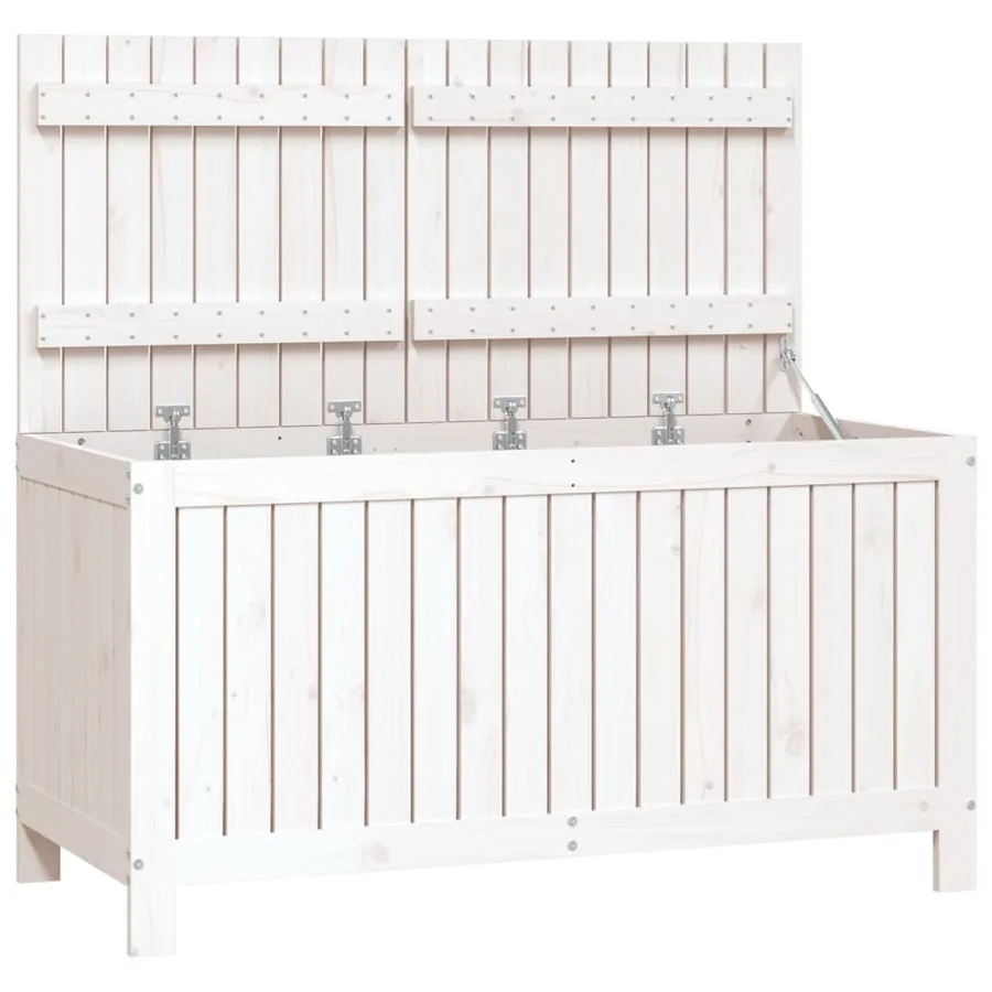 Boîte de rangement de jardin Blanc 121x55x64 cm Bois de pin - 2