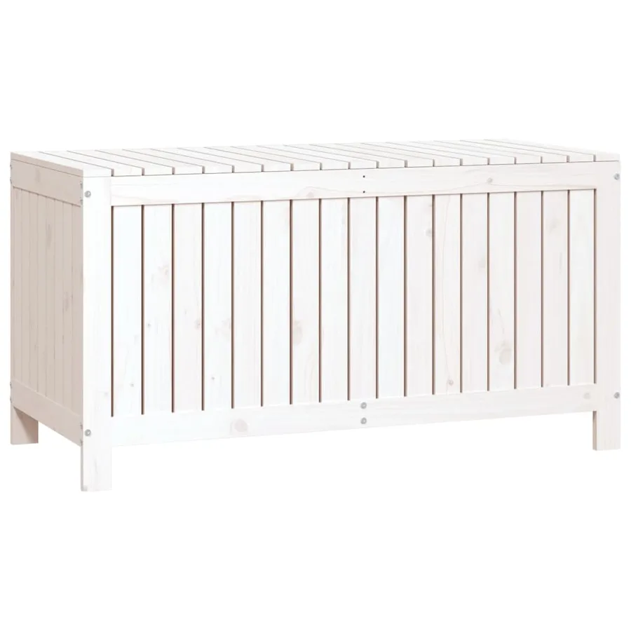 Boîte de rangement de jardin Blanc 121x55x64 cm Bois de pin - 5