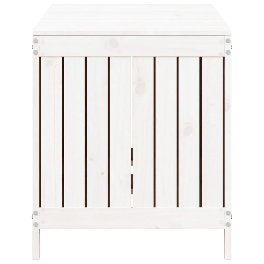 Boîte de rangement de jardin Blanc 121x55x64 cm Bois de pin - 7