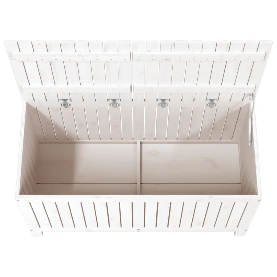 Boîte de rangement de jardin Blanc 121x55x64 cm Bois de pin - 8