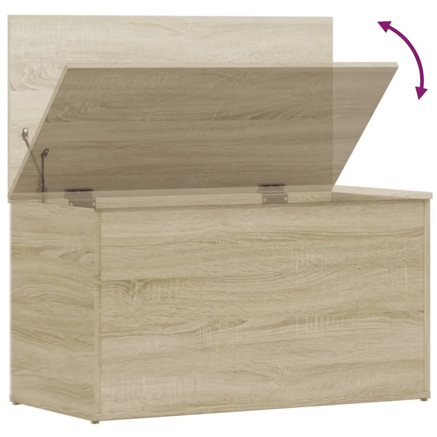 Coffre de rangement Chêne sonoma 84x42x46 cm Bois d'ingénierie - 8