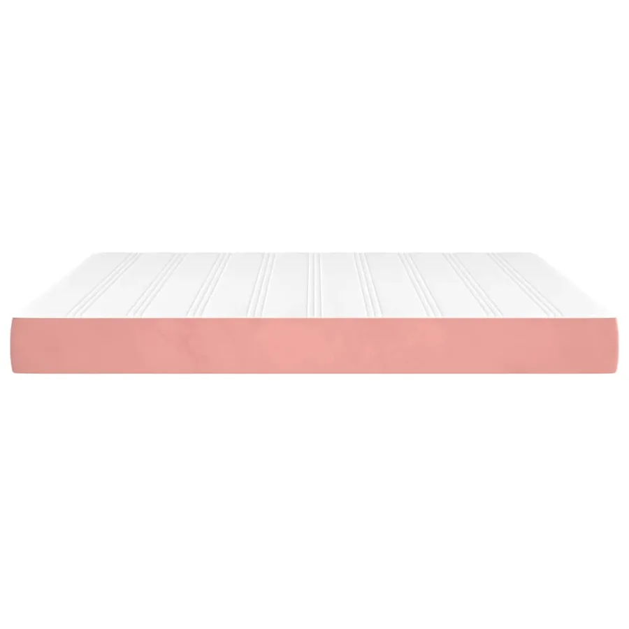 Matelas de lit à ressorts ensachés fermeté moyenne Rose 160x200x20 cm Velours - 4