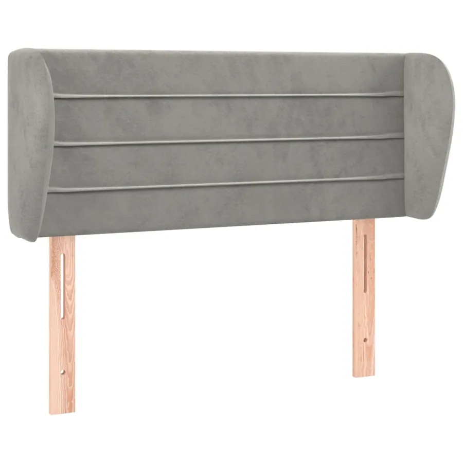 Tête de lit avec oreilles Gris clair 83x23x78/88 cm Velours - 2