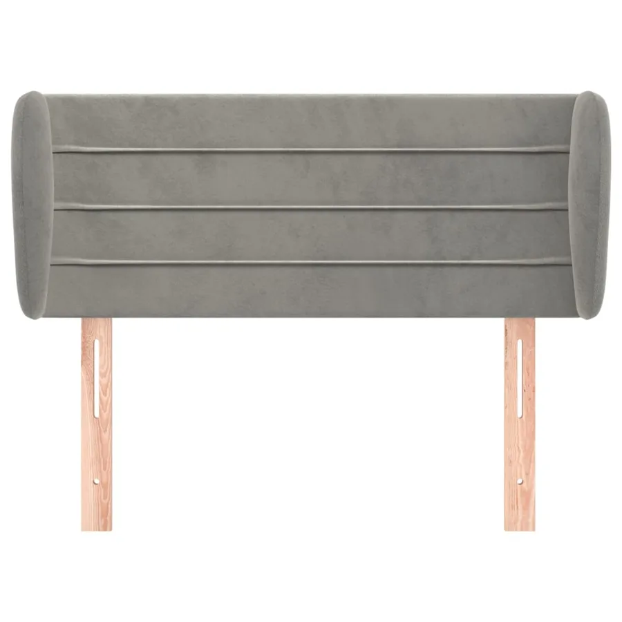 Tête de lit avec oreilles Gris clair 83x23x78/88 cm Velours - 3