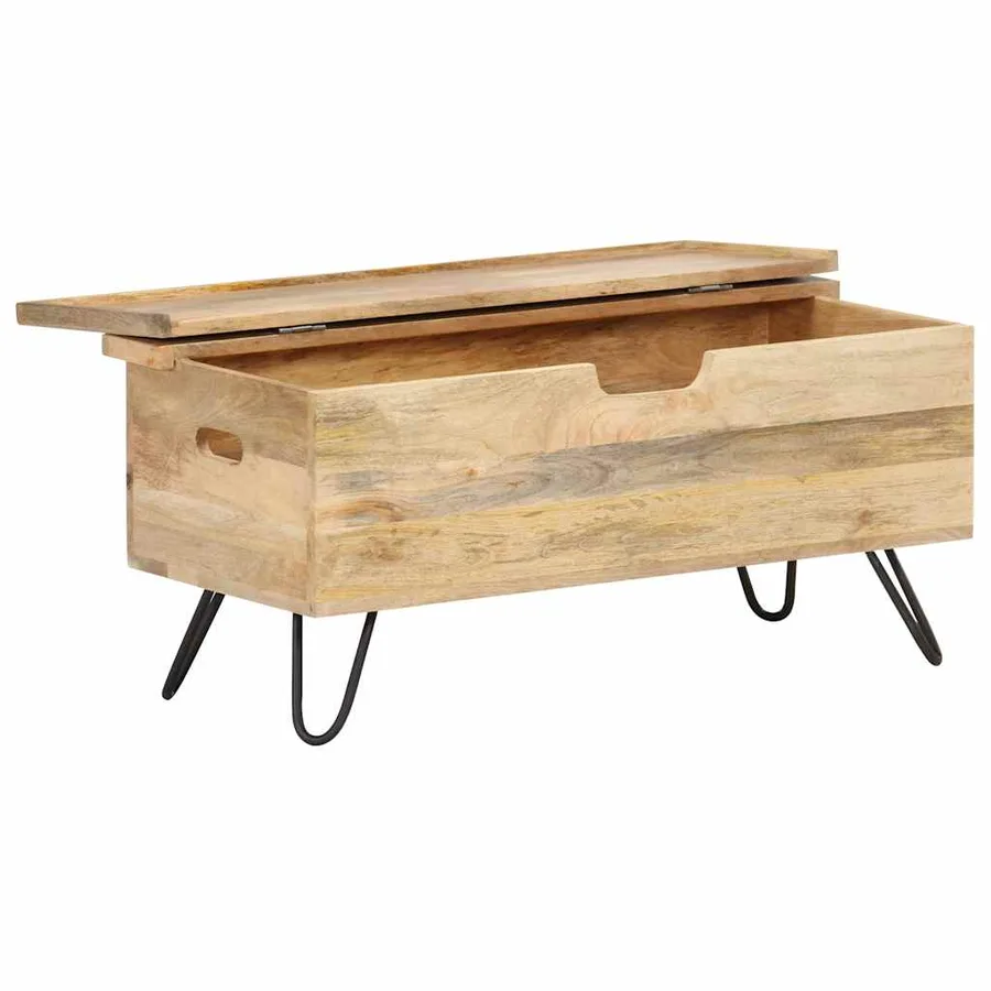 Coffre 90x40x45 cm Bois solide de manguier - 2
