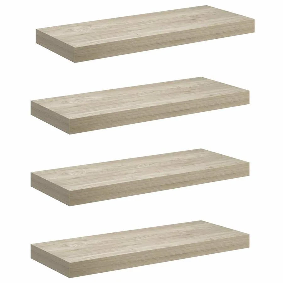 Étagères murales flottantes 4 pcs chêne 60x23,5x3,8 cm MDF - 2