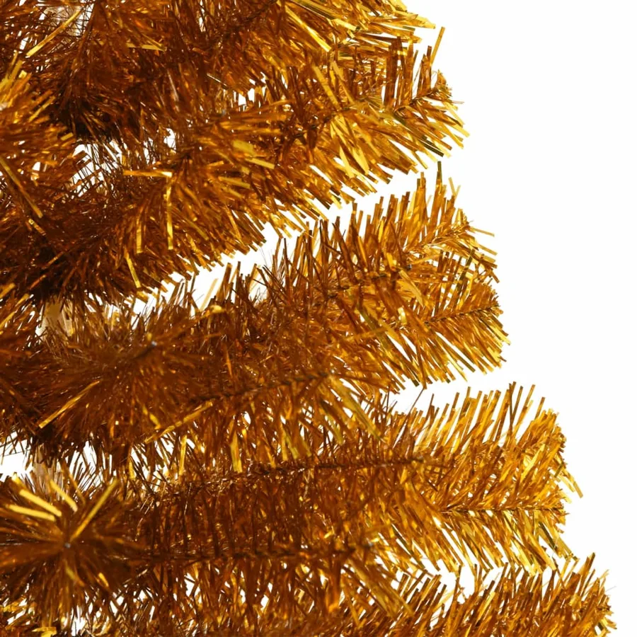 Demi sapin de Noël artificiel avec support doré 120 cm PET - 6