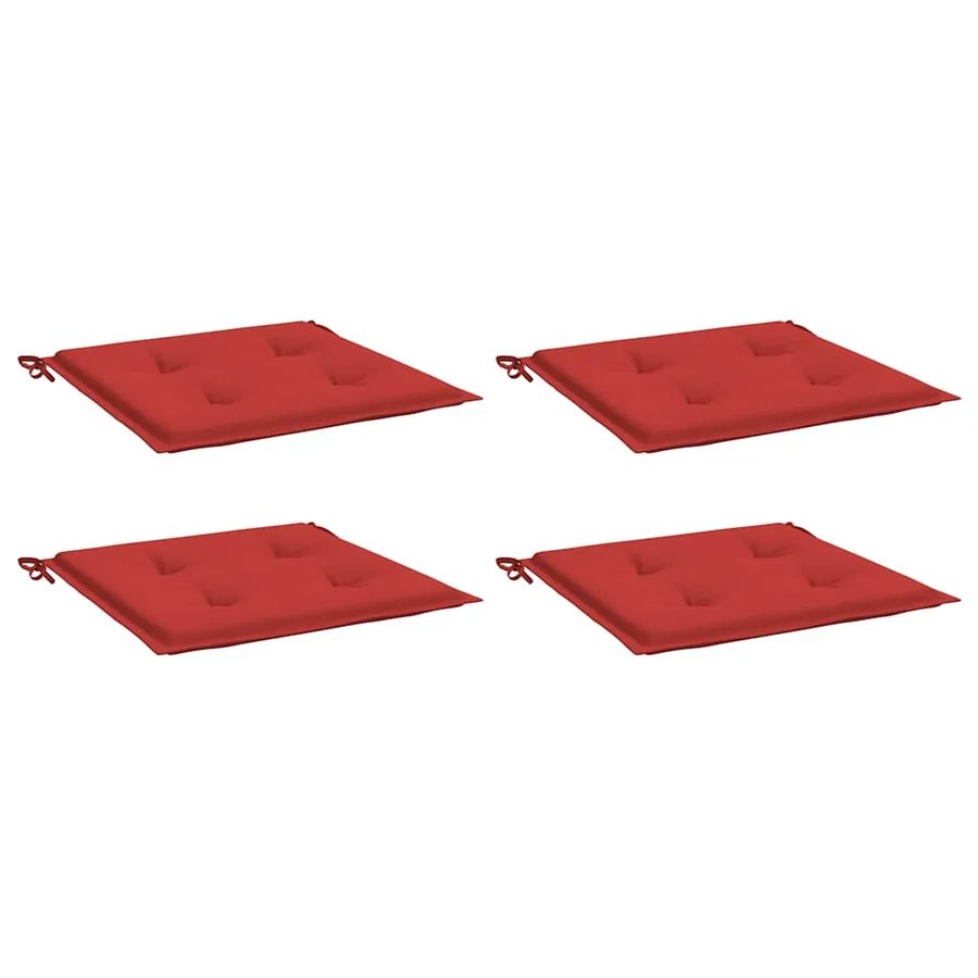 Coussins de chaise jardin lot de 4 rouge 40x40x4cm tissu oxford - 3