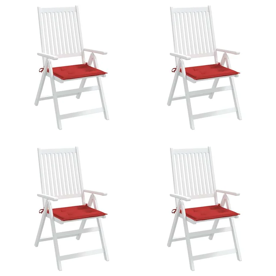 Coussins de chaise jardin lot de 4 rouge 40x40x4cm tissu oxford - 4