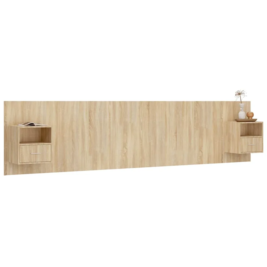 Tête de lit avec armoires Chêne sonoma Bois d'ingénierie - 5
