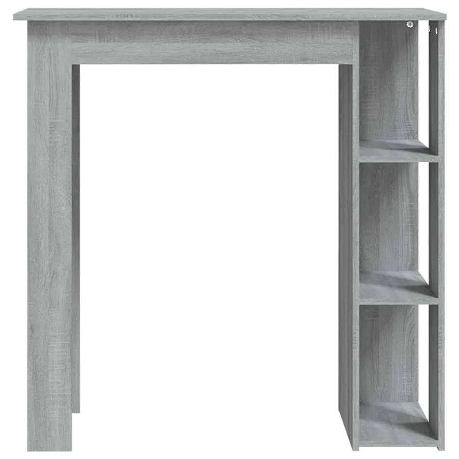 Table de bar avec étagère sonoma gris bois d'ingénierie - 3