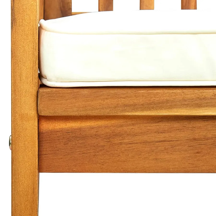 Ensemble de 4 chaises de jardin avec coussins en bois d'acacia massif - 7