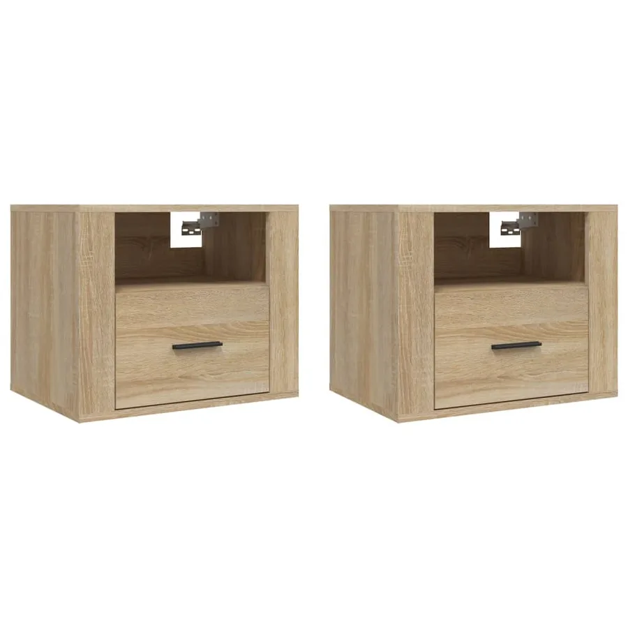Tables de chevet murales 2 pcs Chêne sonoma 50x36x40 cm - 2