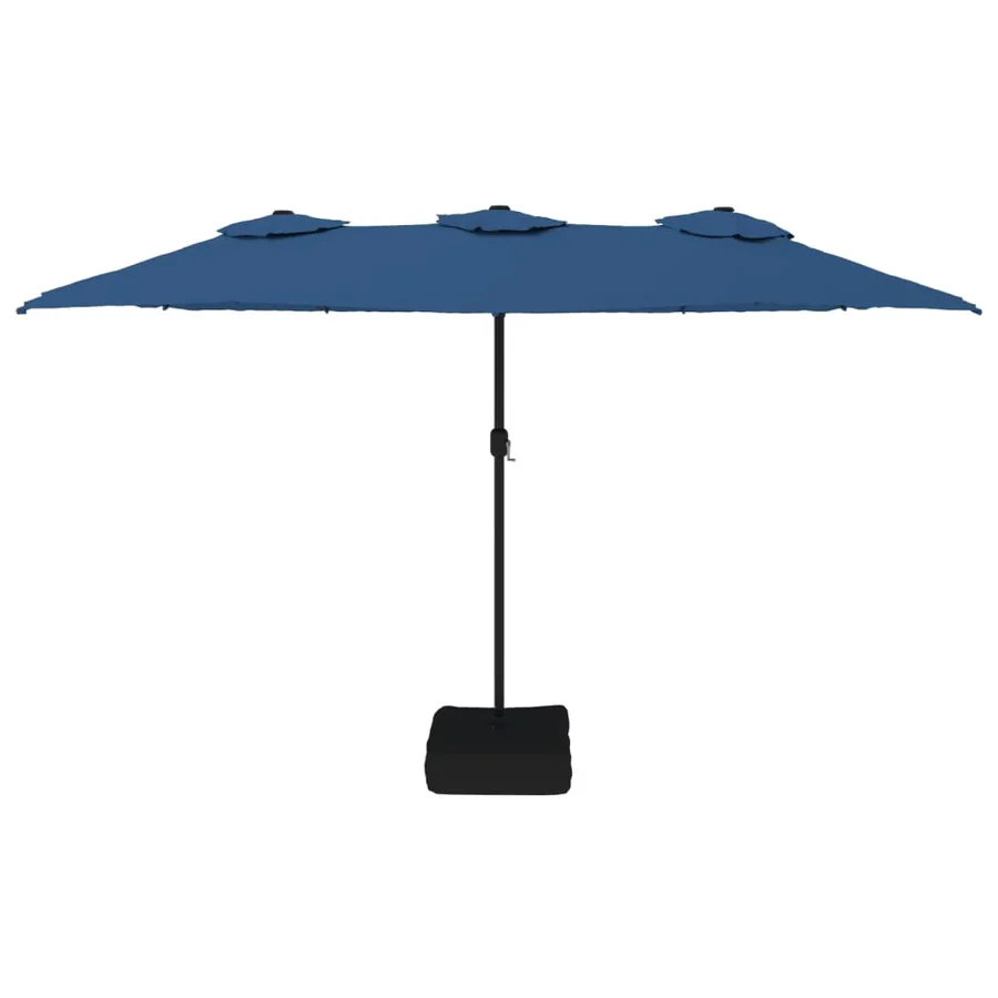 Parasol de jardin à double tête bleu azuré 449x265 cm - 3
