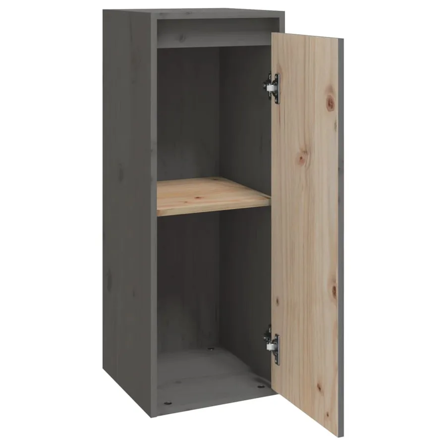 Armoire murale Gris 30x30x80 cm Bois de pin massif - 6
