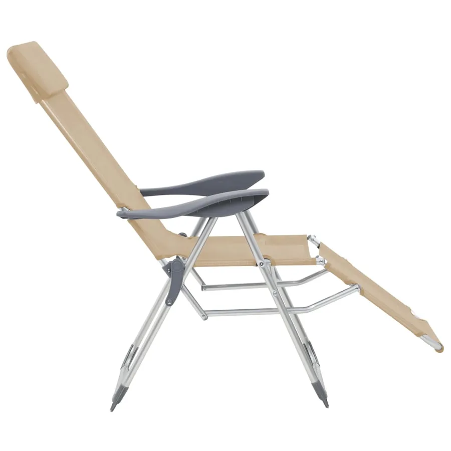 Chaises de camping pliantes et repose-pied lot de 2 textilène - 6