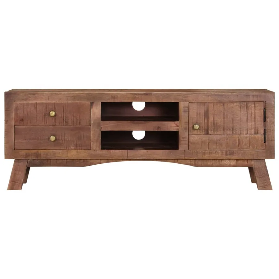 Meuble TV 110x30x40 cm Bois de manguier brut - 4