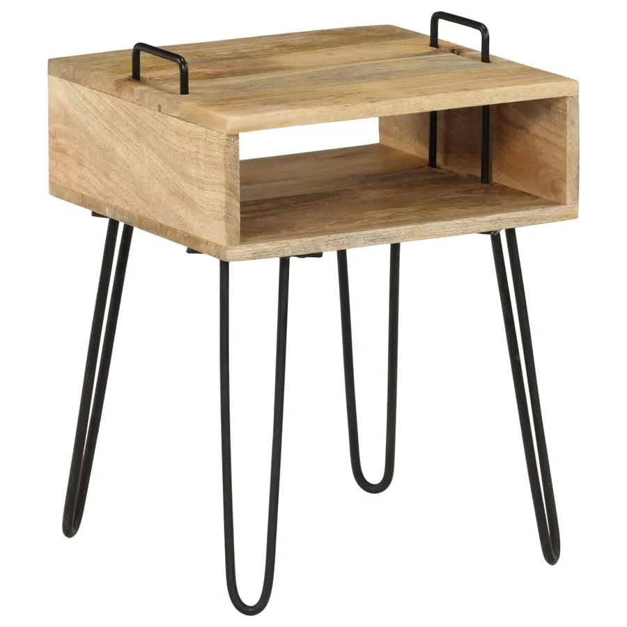 Table de chevet Bois de manguier massif 40x34x47 cm - 8