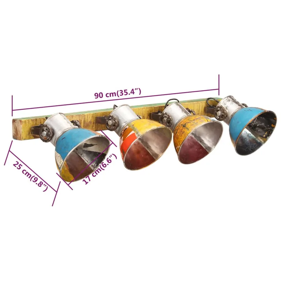 Applique murale industrielle Multicolore 90x25 cm E27 - 11