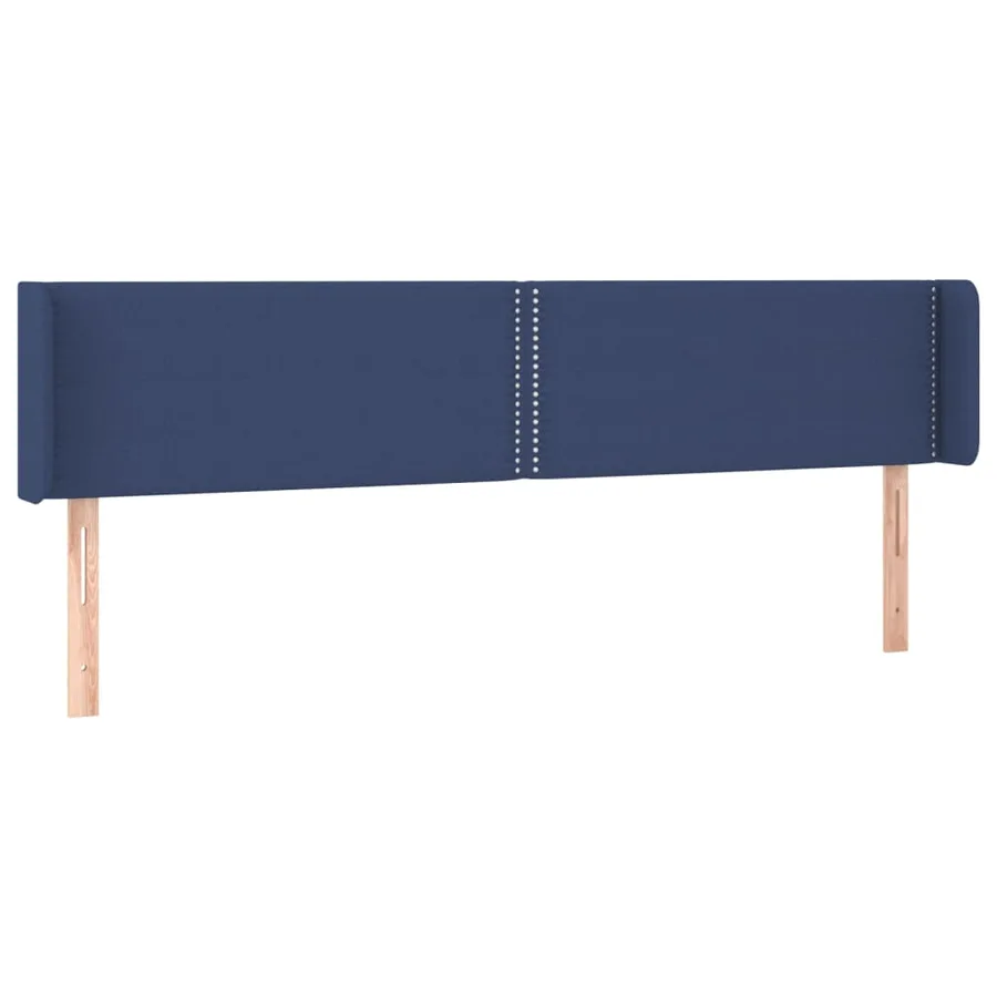 Tête de lit avec oreilles Bleu 203x16x78/88 cm Tissu - 2