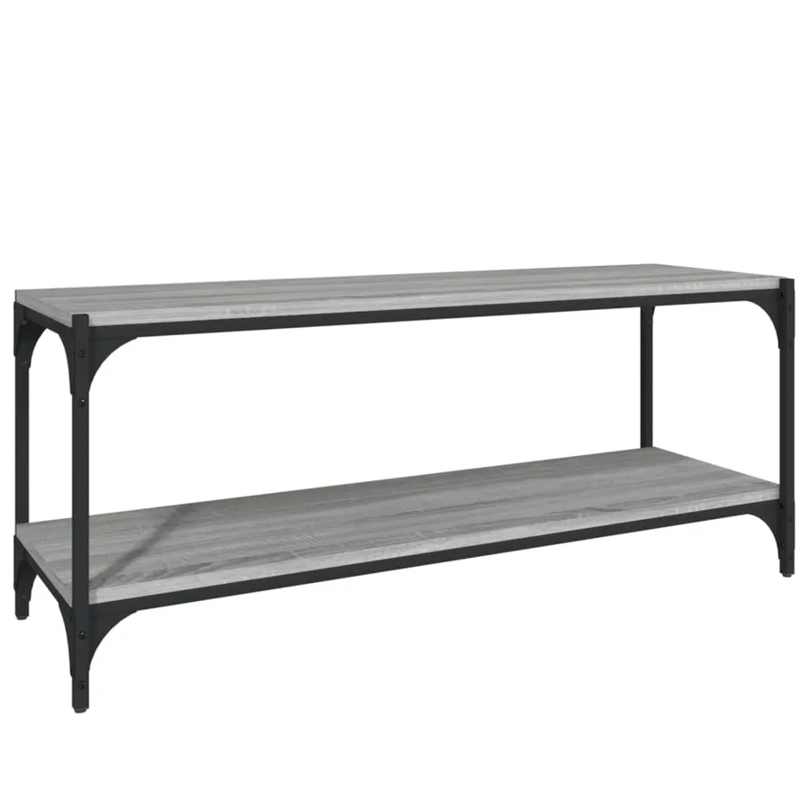 Meuble TV Sonoma gris 100x33x41 cm Bois d'ingénierie et acier - 2