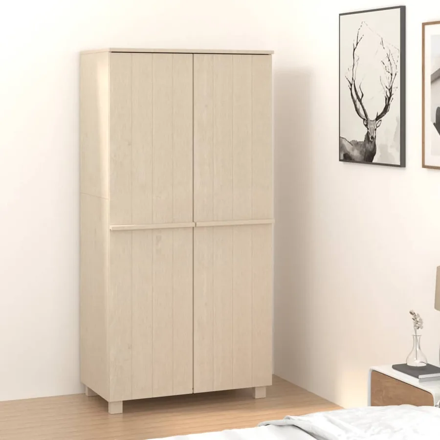 Garde-robe HAMAR Marron miel 89x50x180 cm Bois massif de pin