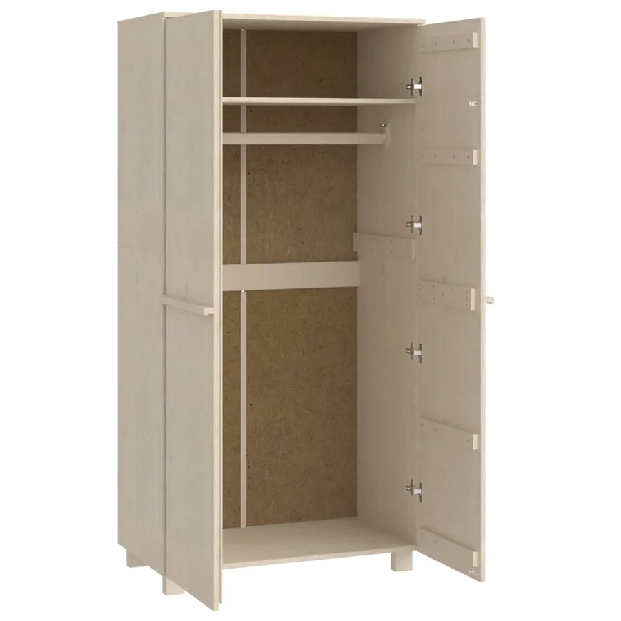 Garde-robe HAMAR Marron miel 89x50x180 cm Bois massif de pin - 4