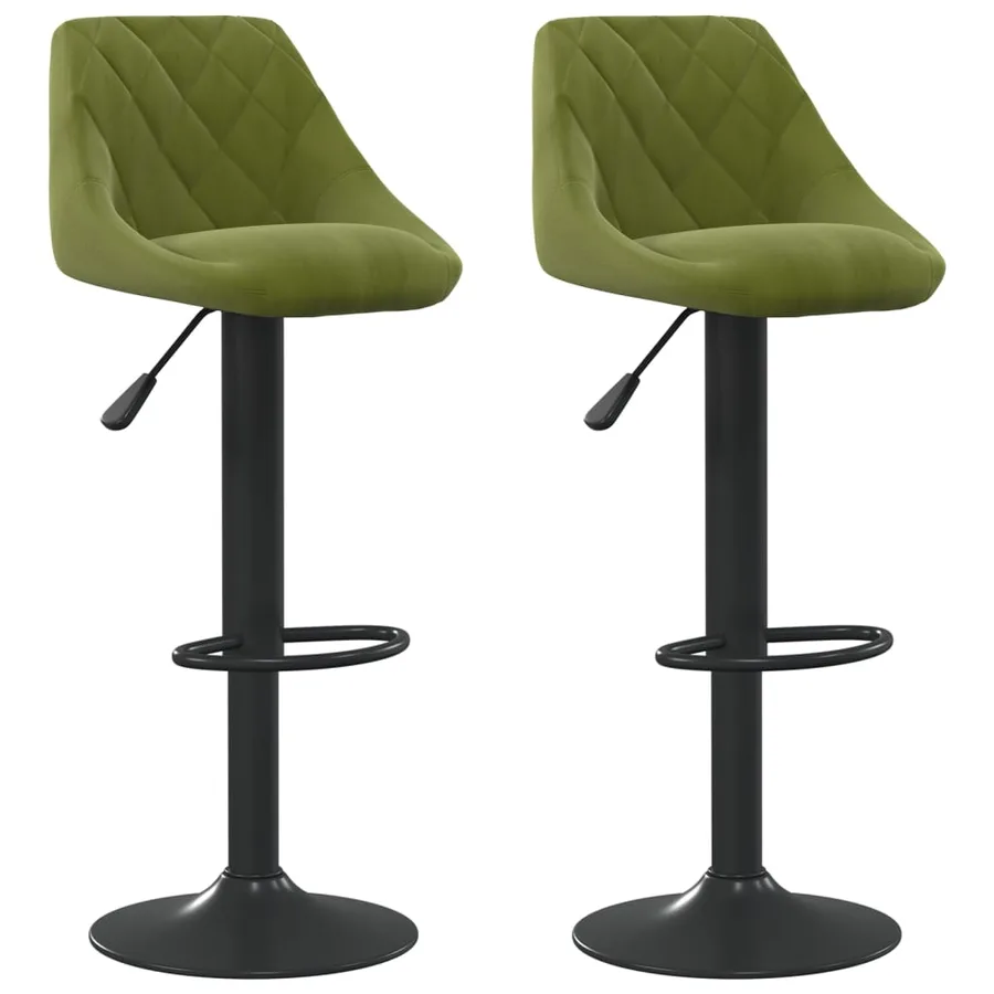 Tabourets de bar lot de 2 vert clair velours - 2