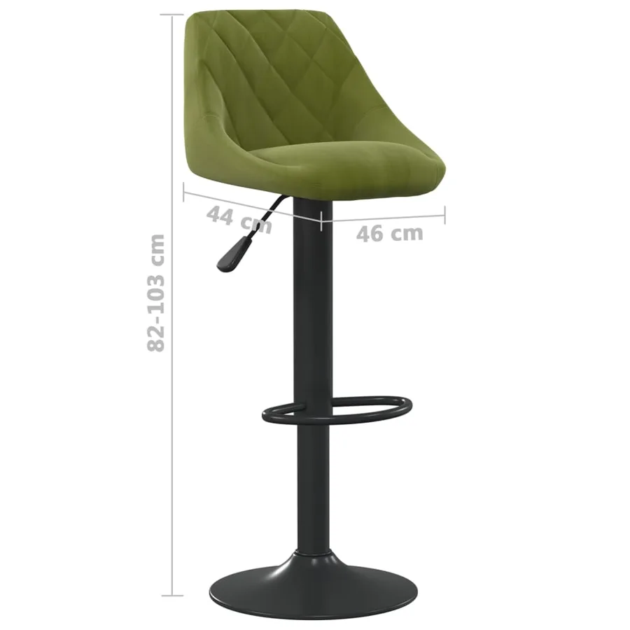 Tabourets de bar lot de 2 vert clair velours - 9