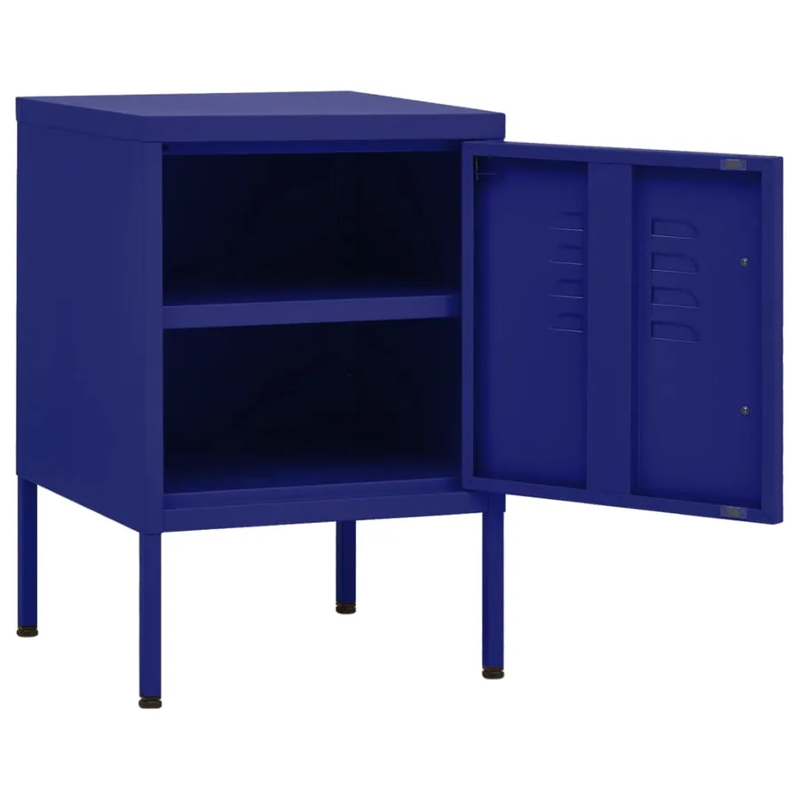 Table de chevet Bleu marine 35x35x51 cm Acier - 4